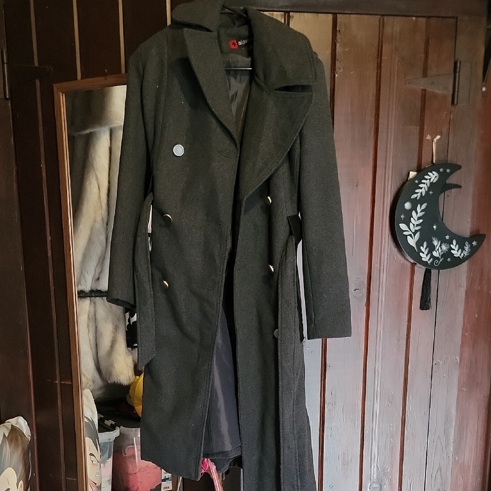 Women's Black Double-Breasted Coat